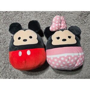 Squishmallows Disney Mickey Mouse and Minnie Mouse plush set 8"